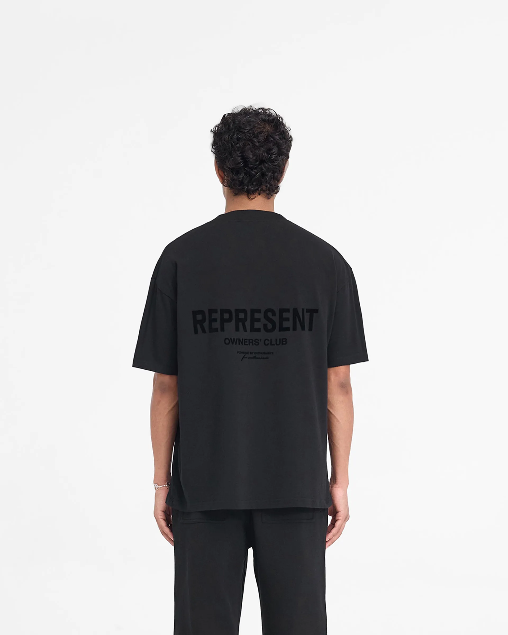 Represent Owners Club Flocked T-Shirt - Black