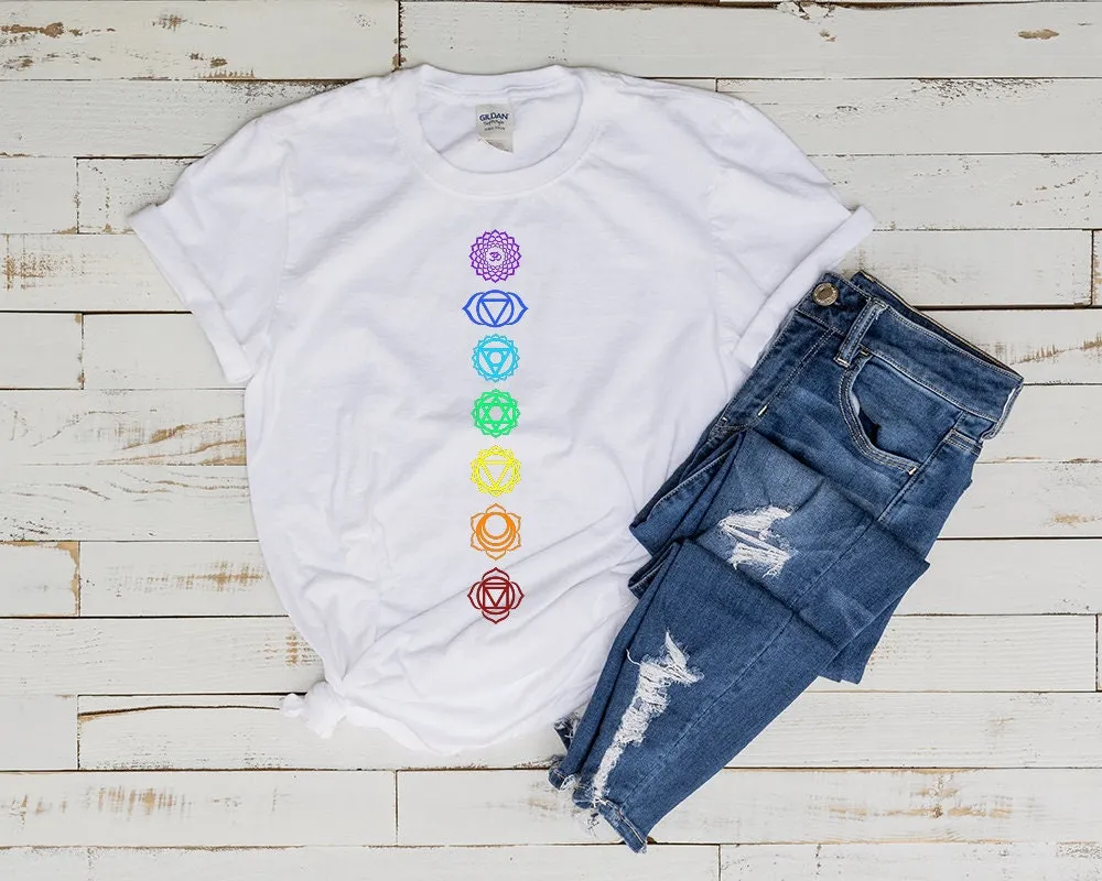 seven Chakras, Chakra T-Shirt, Meditation Shirt, Yoga Shirt, Yoga Lover Gift, Yoga Gift, Spiritual Shirt, Chakra Affirmation