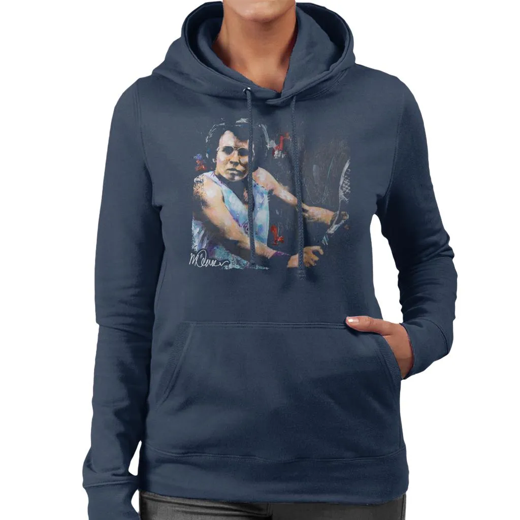 Sidney Maurer Original Portrait Of Billie Jean King Women's Hooded Sweatshirt