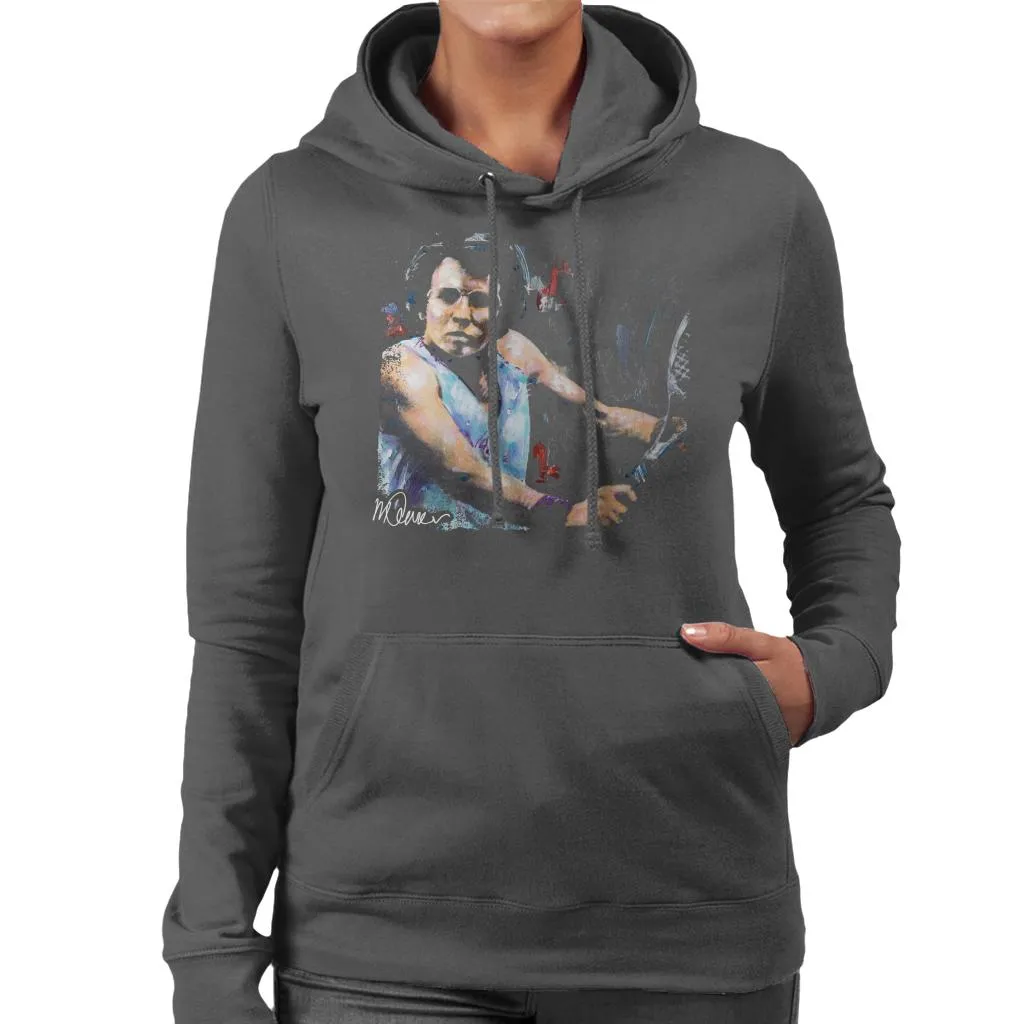 Sidney Maurer Original Portrait Of Billie Jean King Women's Hooded Sweatshirt