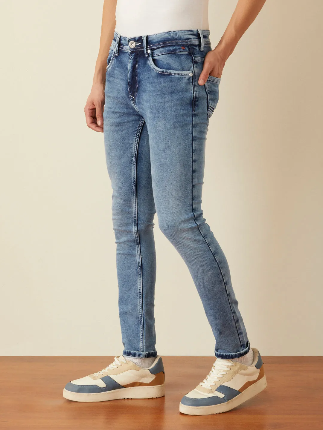 Skinny Fit Light Indigo Plain Jeans