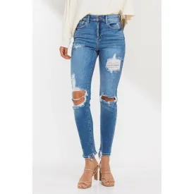 SneakPeek High Rise 90's Skinny Distressed Jeans