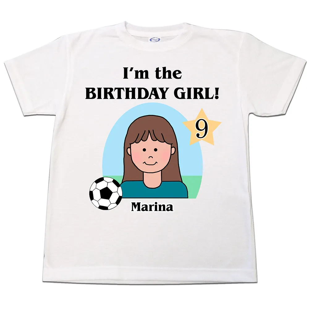 Soccer Kid Birthday T Shirt - Girl