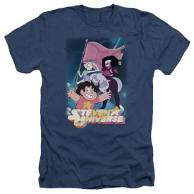 Steven Universe Crystal Gem Flag Adult Navy Heather T-Shirt