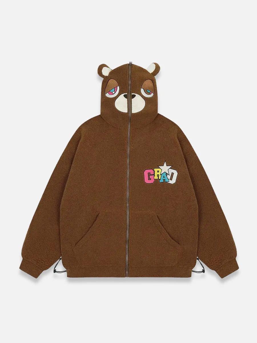 TEDDY BEAR ZIP-UP HOODIE