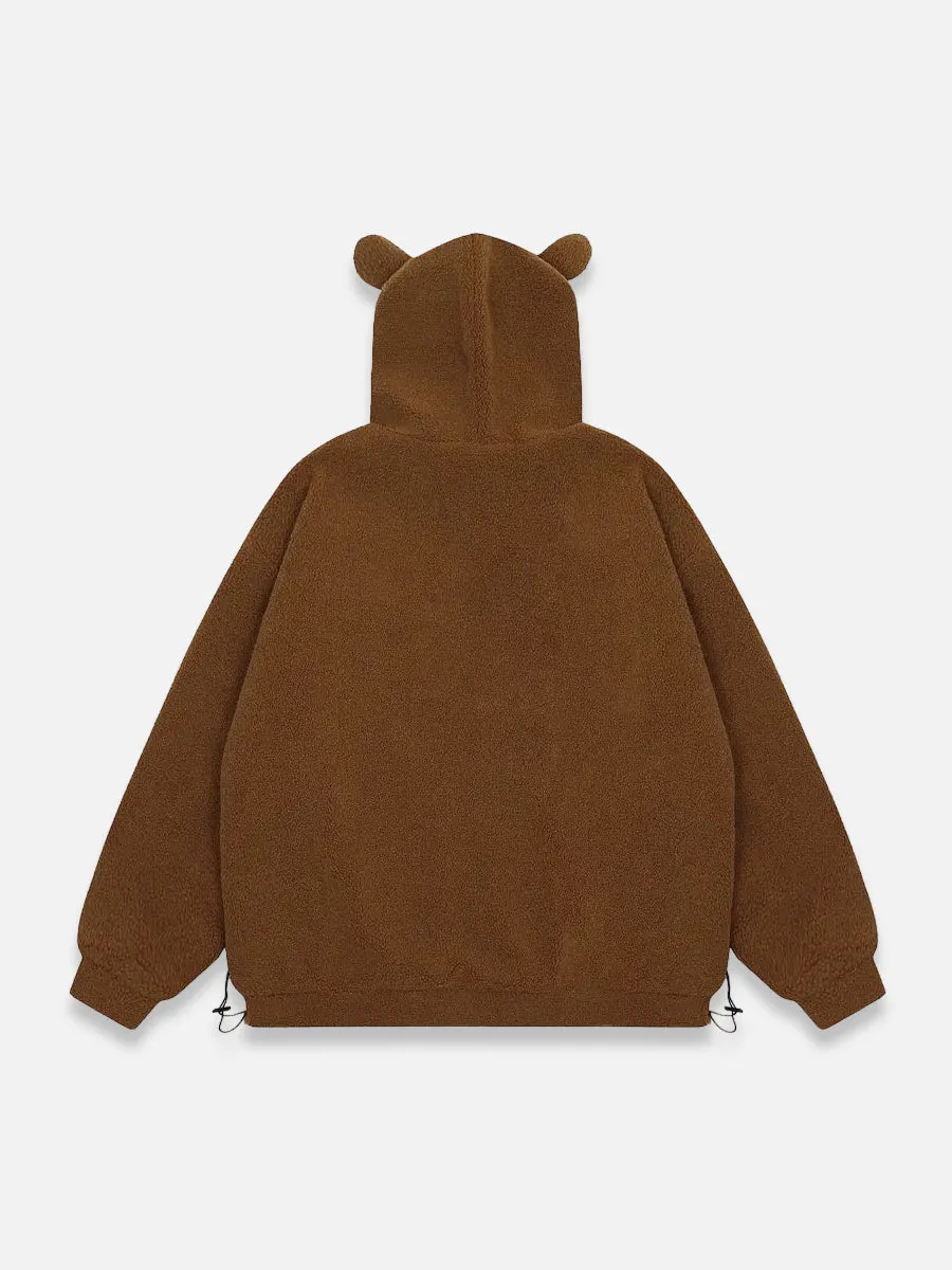 TEDDY BEAR ZIP-UP HOODIE