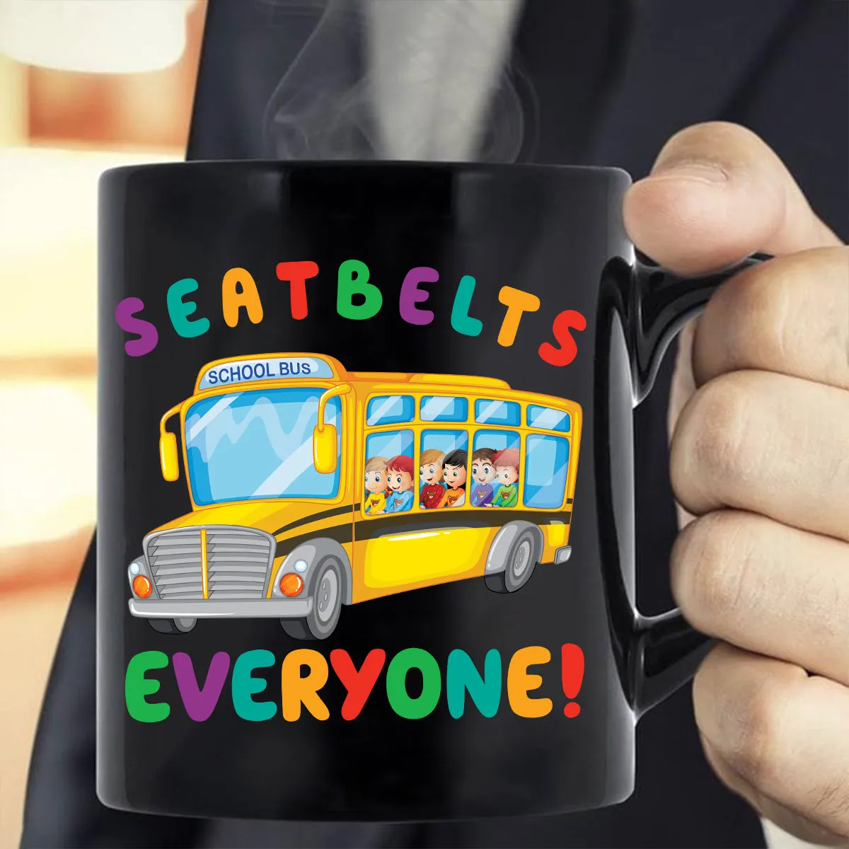 Teesdily | Seatbelt Everyone Shirt, Funny School Bus Driver T-shirt, Back To School Tee, School Driver Sweatshirt Hoodie Mug, Gift For Bus Drivers