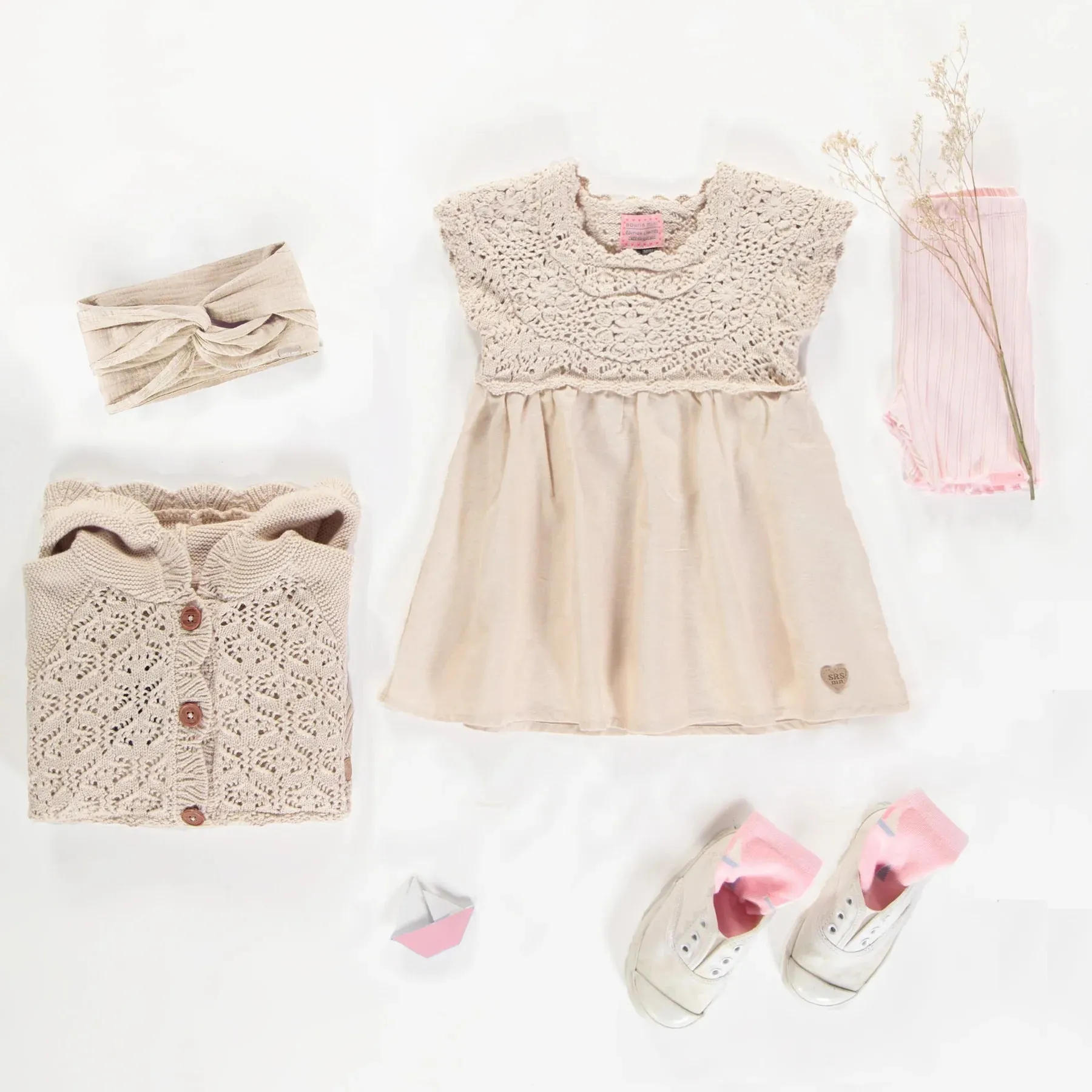 The Bailey Linen Crochet Dress - BABY