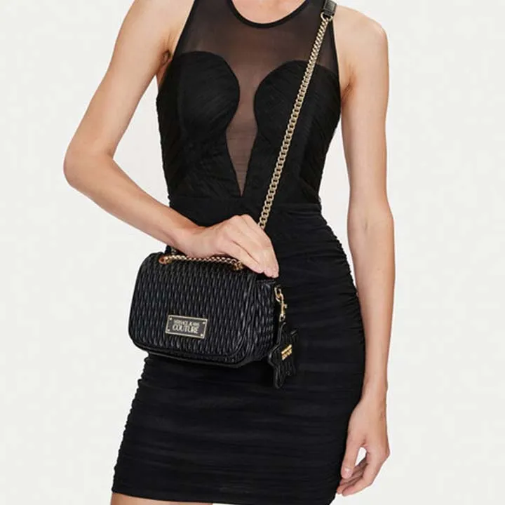 VERSACE JEANS COUTURE QUILTED BLACK BAG