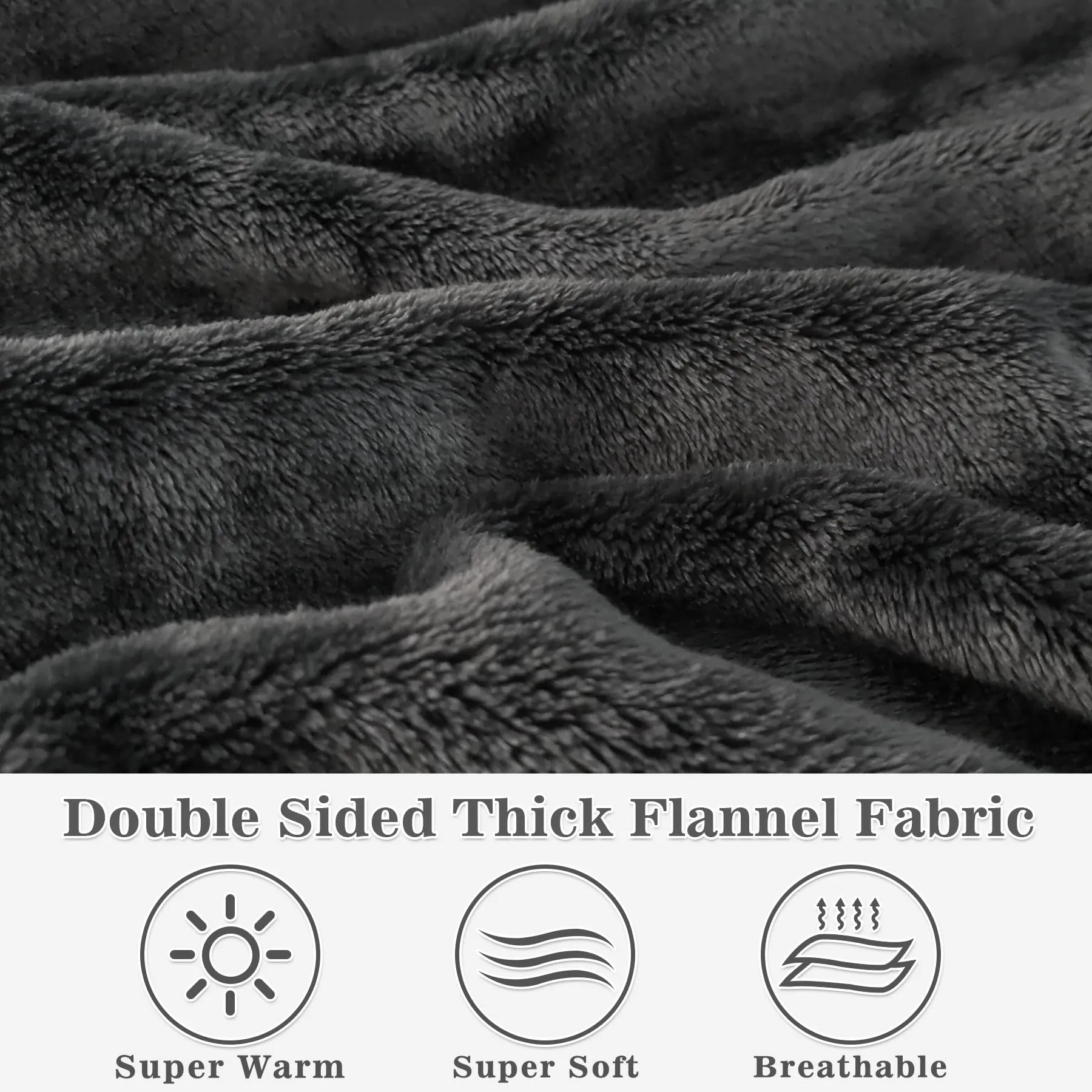 Waitu Wearable Blanket Sweatshirt for Women and Men, Super Warm and Cozy Big Blanket Hoodie, Thick Flannel Blanket with Sleeves and Giant Pocket - Dark Gray