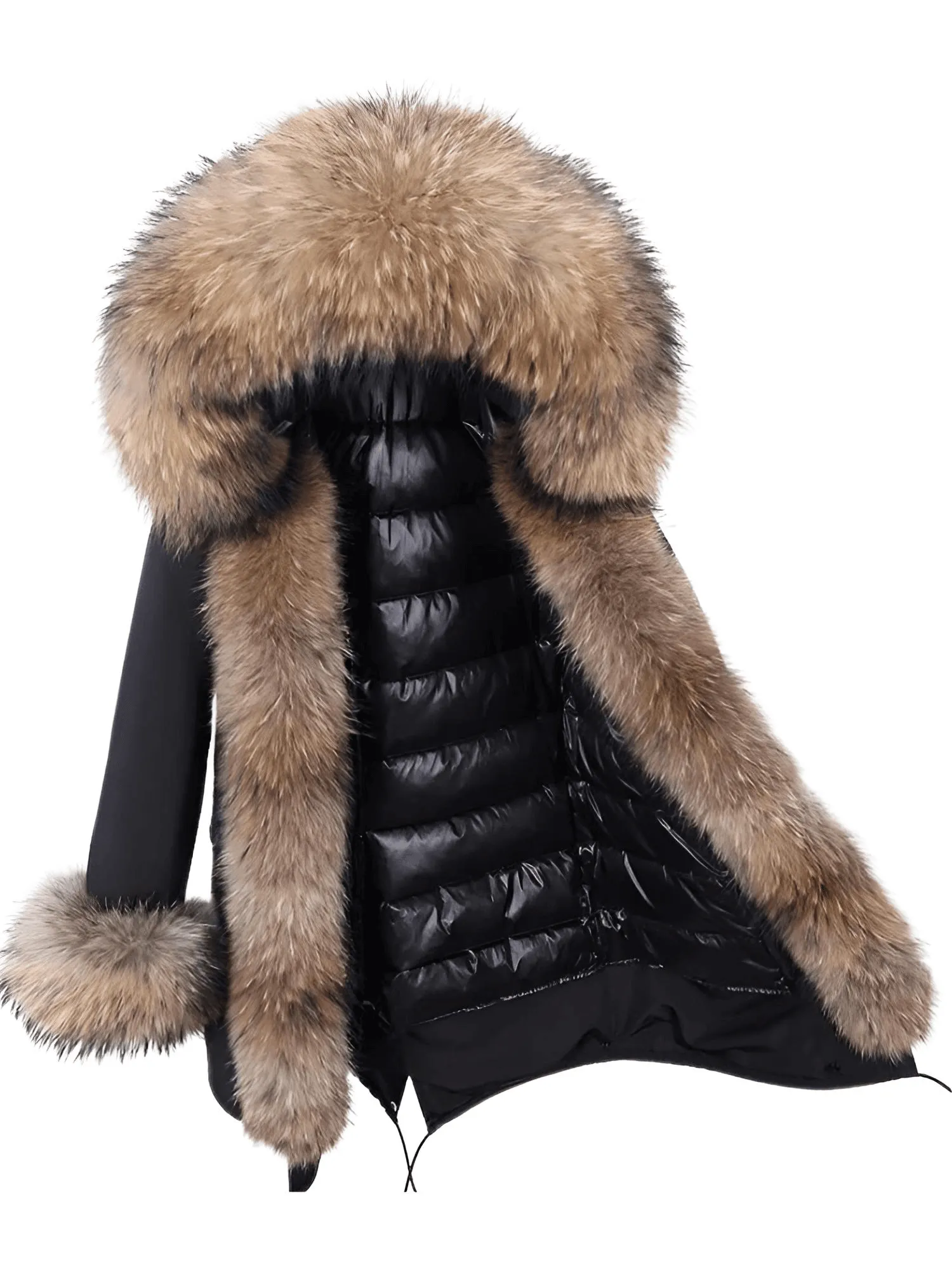 White Duck Down Women's Real Fur Coats