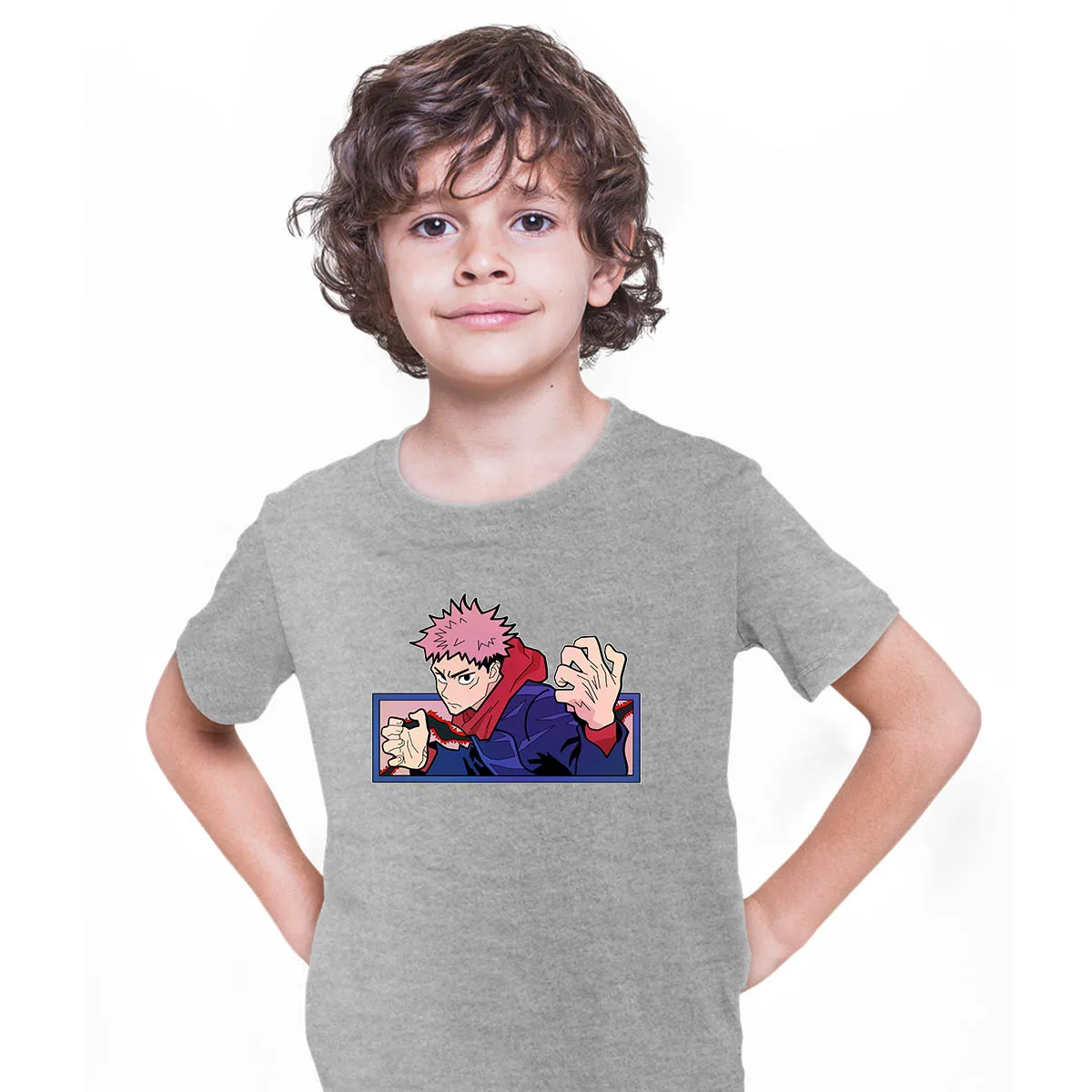 Yuji Itadori Jujutsu Kaisen Japanese Anime Manga T-shirt for Kids