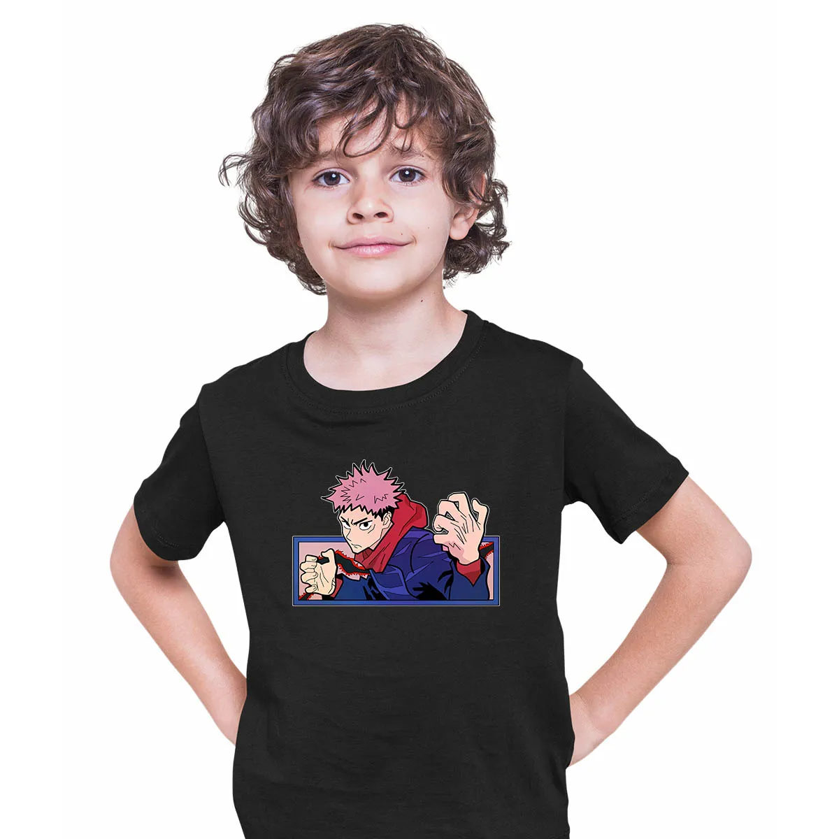 Yuji Itadori Jujutsu Kaisen Japanese Anime Manga T-shirt for Kids