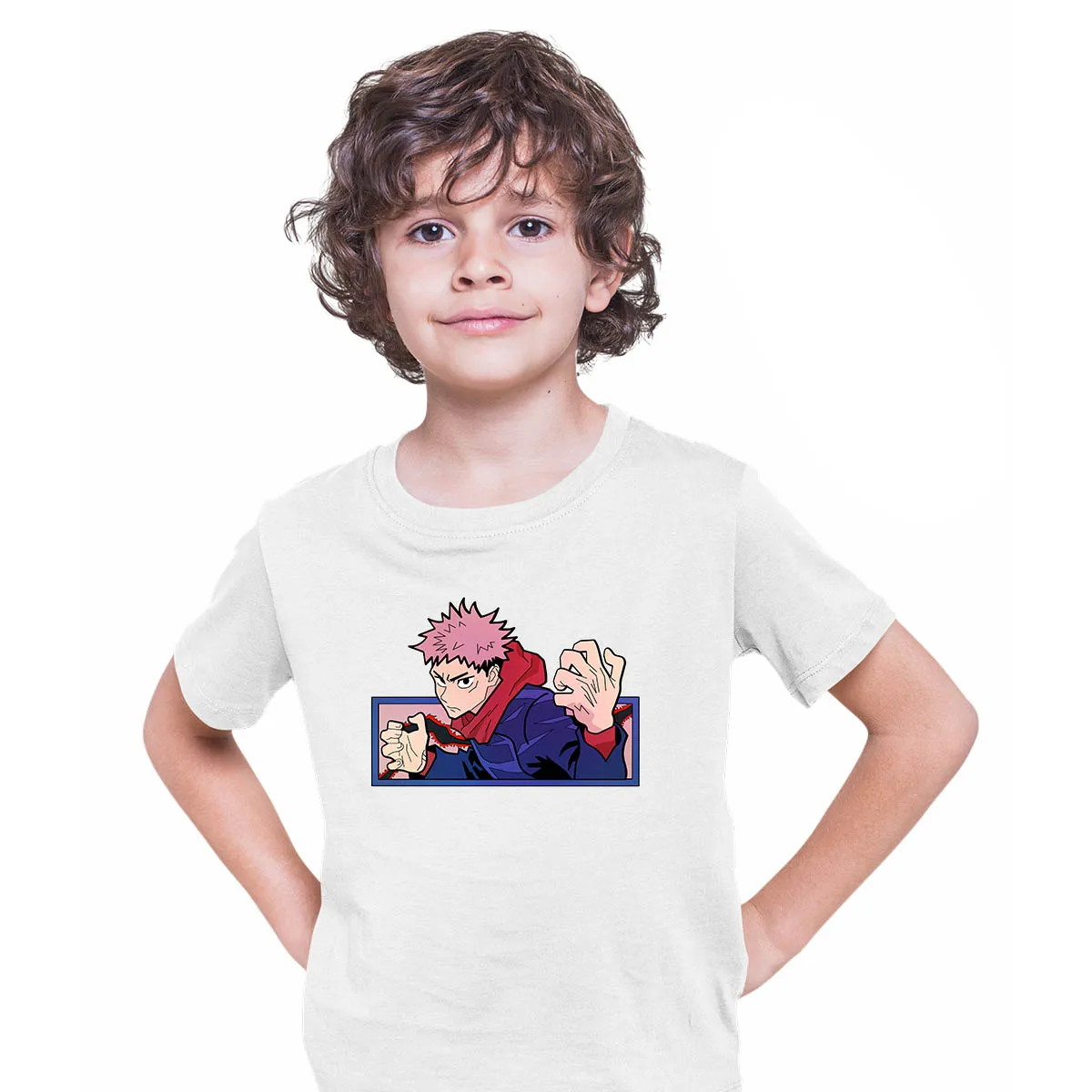 Yuji Itadori Jujutsu Kaisen Japanese Anime Manga T-shirt for Kids